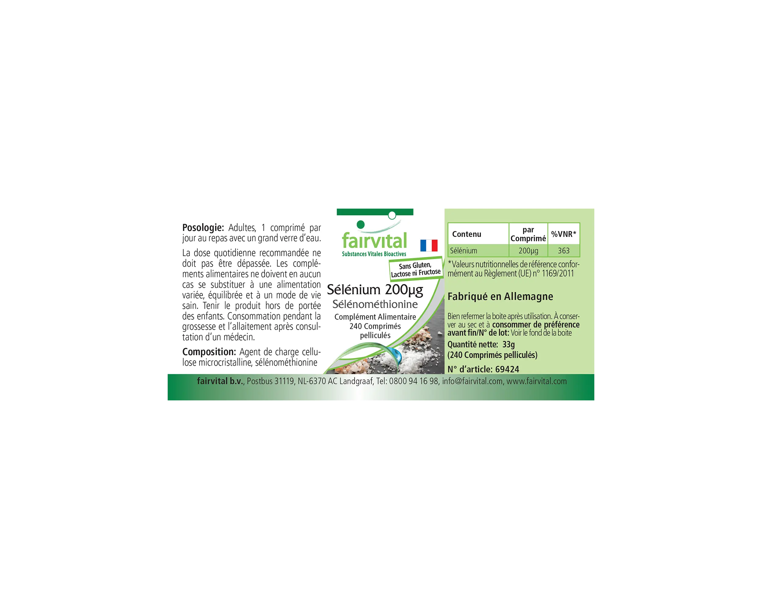 Selenium 200 µg selenomethionine - 240 filmomhulde tabletten - gemakkelijk te slikken - voor schildklier, immuunsysteem, haar en meer - meer dan 100% dagelijkse behoefte - vegan | Fairvital