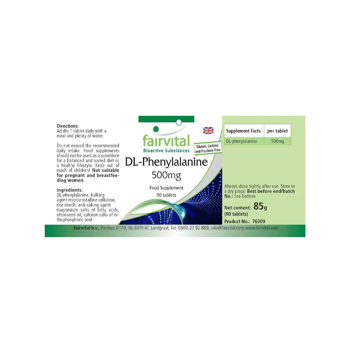 DL-fenylalanine - 90 tabletten
