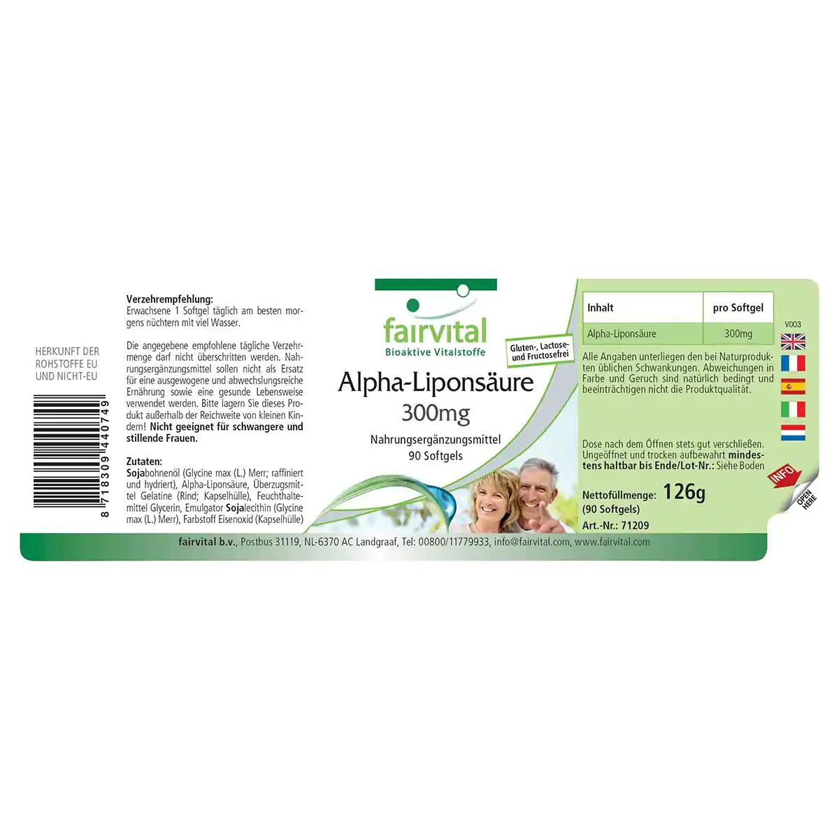 Alpha-Liponsäure 300mg - Alpha-lipoic acid (ALA) - 90 Softgels - Hochdosiert und Vegan | Fairvital Alpha-Liponsäure 300mg - Alpha-lipoic acid (ALA) - 90 Softgels - Hochdosiert und Vegan | Fairvital