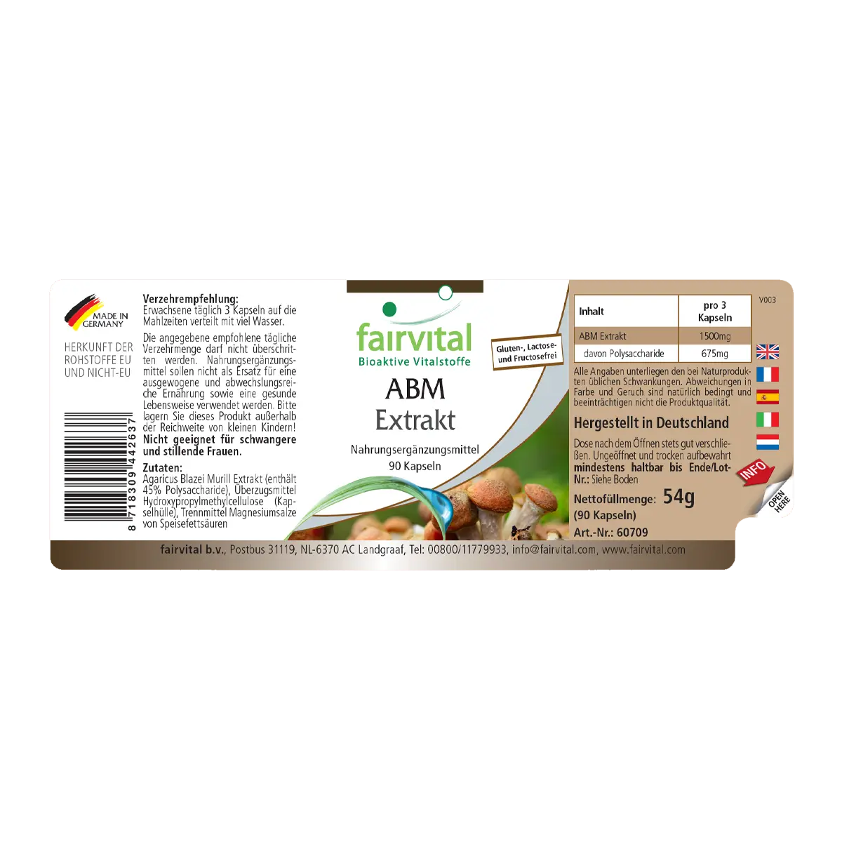 ABM (Agaricus blazei Murill) Extrakt - 90 Kapseln - Hochdosiert und Vegan | Fairvital ABM (Agaricus blazei Murill) Extrakt - 90 Kapseln - Hochdosiert und Vegan | Fairvital