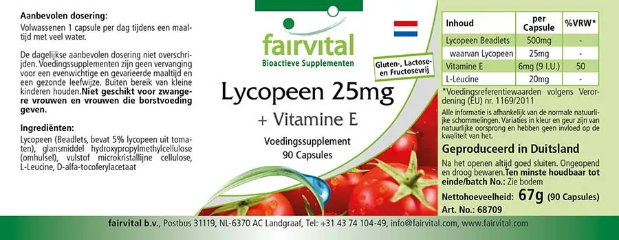 Lycopéne 25mg + Vitamine E - 90 gélules
