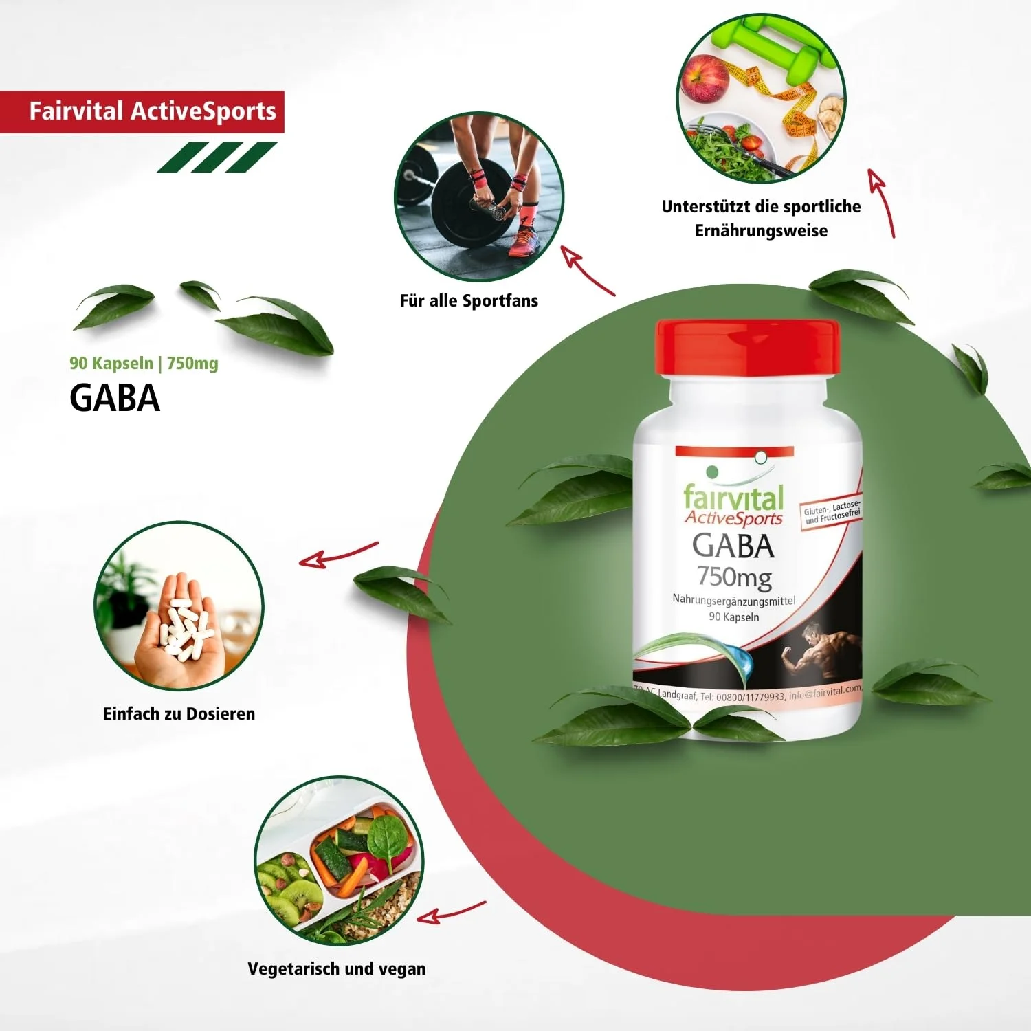 GABA 750mg - 90 Cápsulas