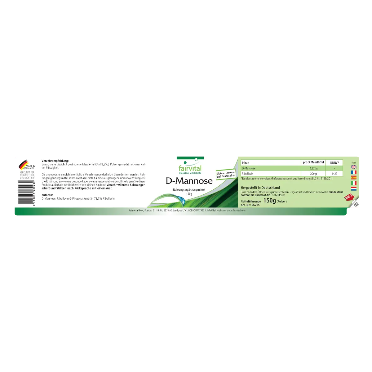 D-Manosa en polvo 150g D-Manosa en polvo 150g