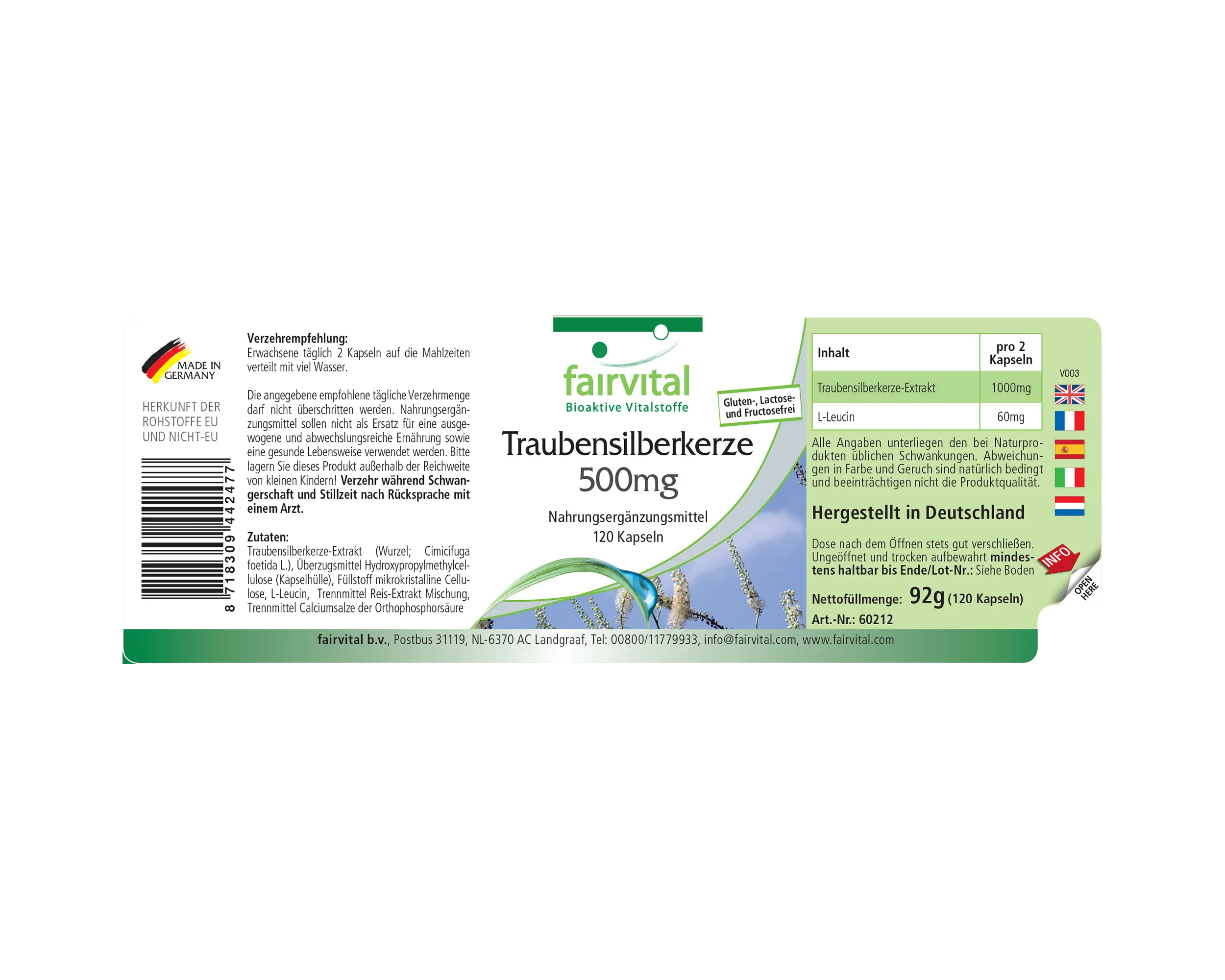 Zwarte cohosherextract 500mg Zwarte cohosherextract 500mg