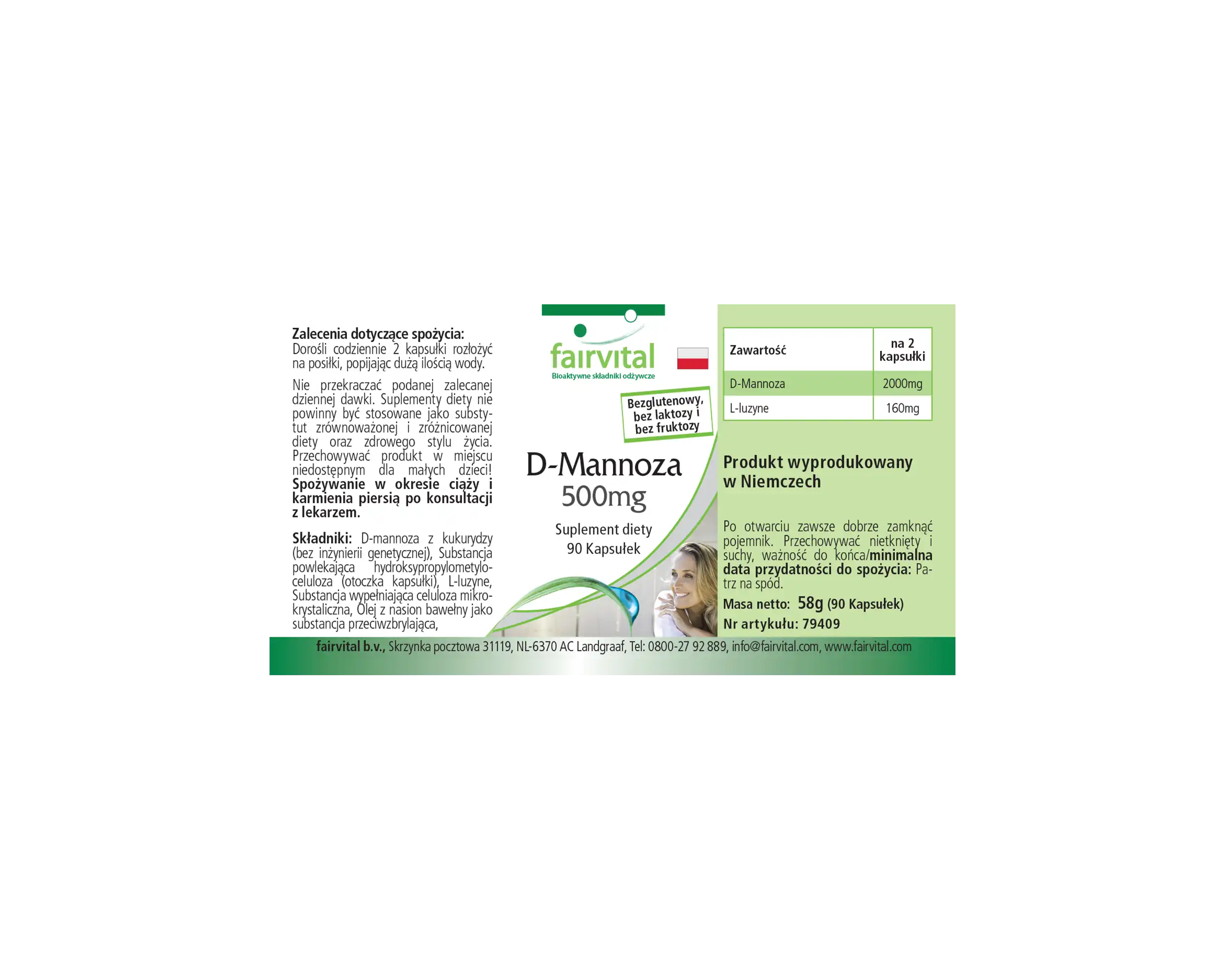 D-mannose 500mg - 90 capsules