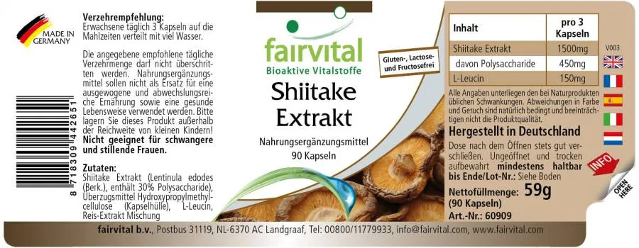 Shiitake extract - 90 capsules Shiitake extract - 90 capsules