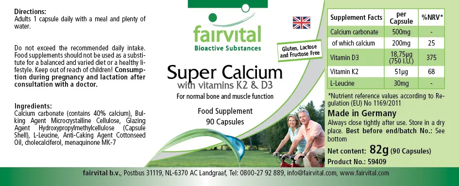 Super Calcium con vitamine K2 e D3