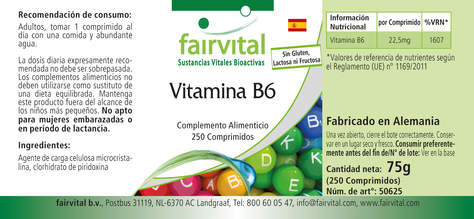 Vitamin B6 - 250 Tablets