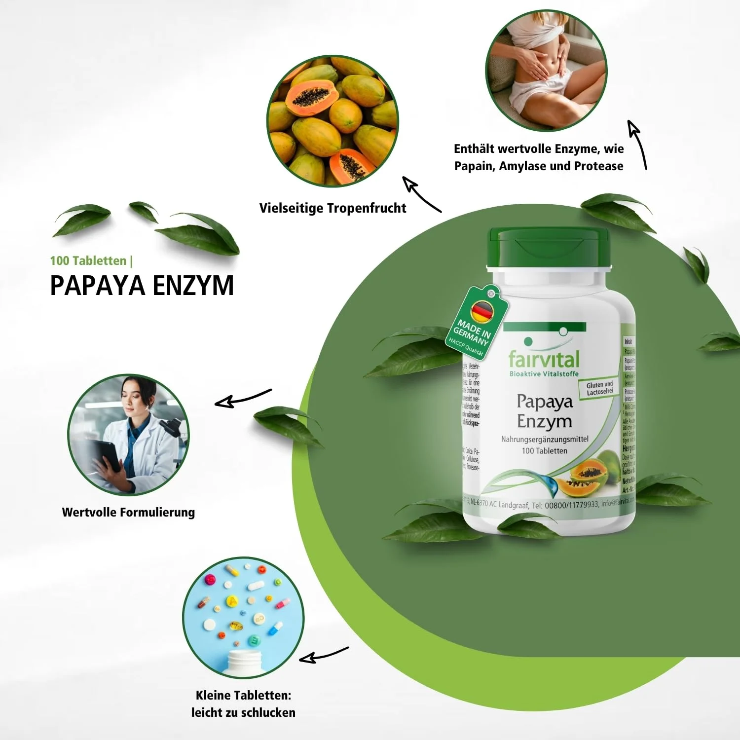 Enzyme de Papaye - 100 comprimés à croquer