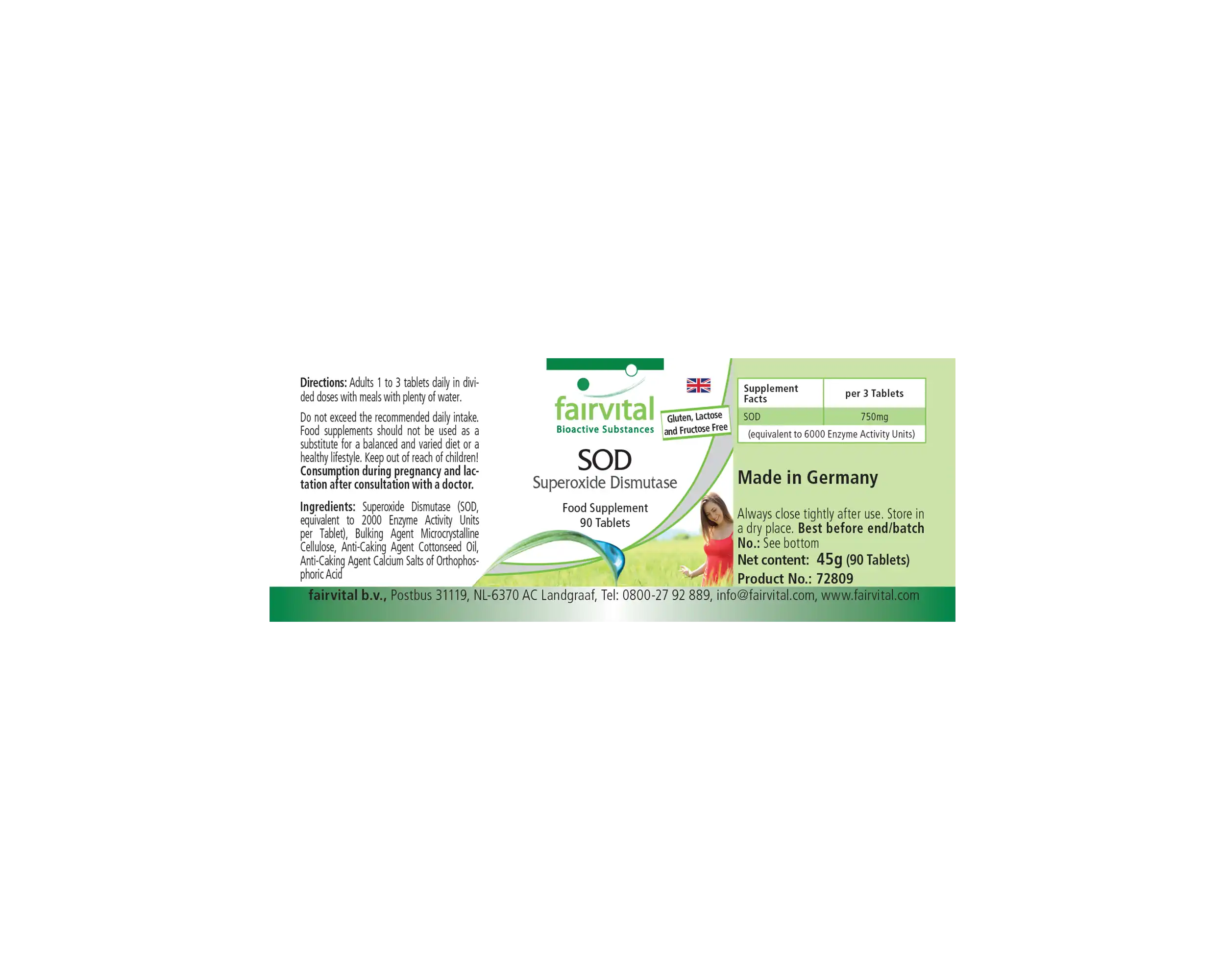 SOD Superoxide Dismutase - 90 Tablets SOD Superoxide Dismutase - 90 Tablets