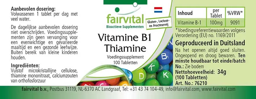 Vitamina B1 Tiamina – 100 compresse