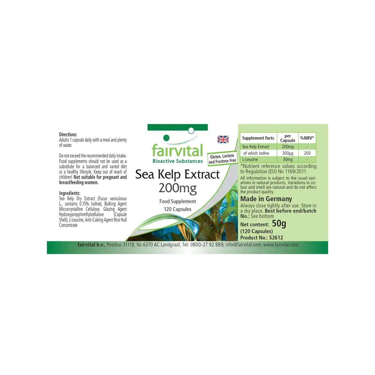 Extracto de Kelp 200mg - 120 cápsulas Extracto de Kelp 200mg - 120 cápsulas
