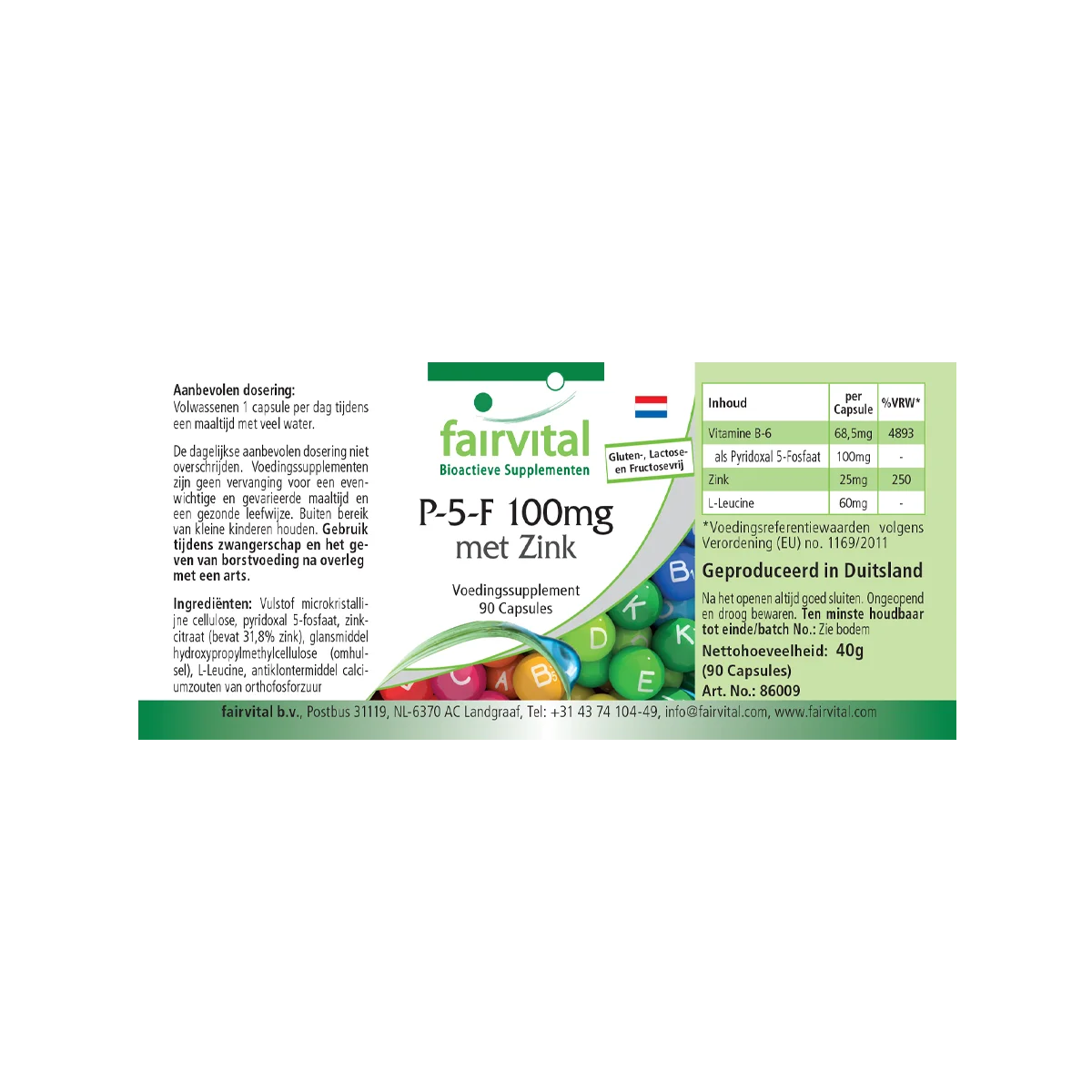 P-5-P 100mg met zink - actieve vitamine B6 - 90 capsules P-5-P 100mg met zink - actieve vitamine B6 - 90 capsules