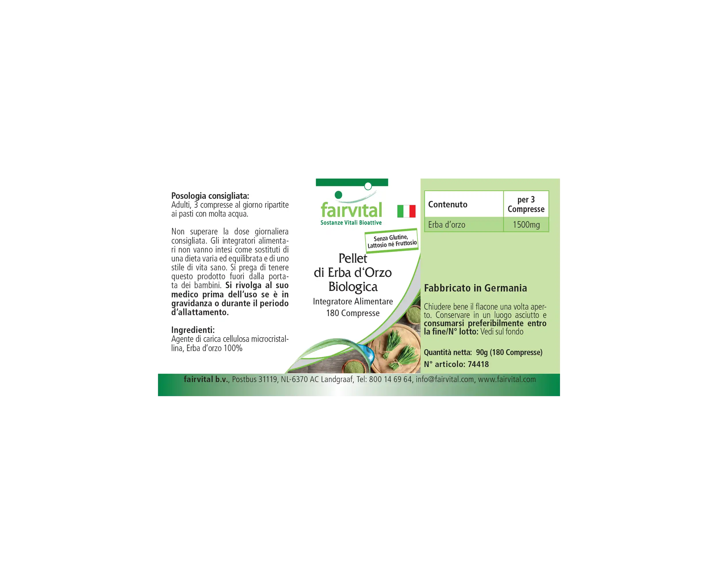 Cebada forrajera ecológica en gránulos - 180 comprimidos Cebada forrajera ecológica en gránulos - 180 comprimidos