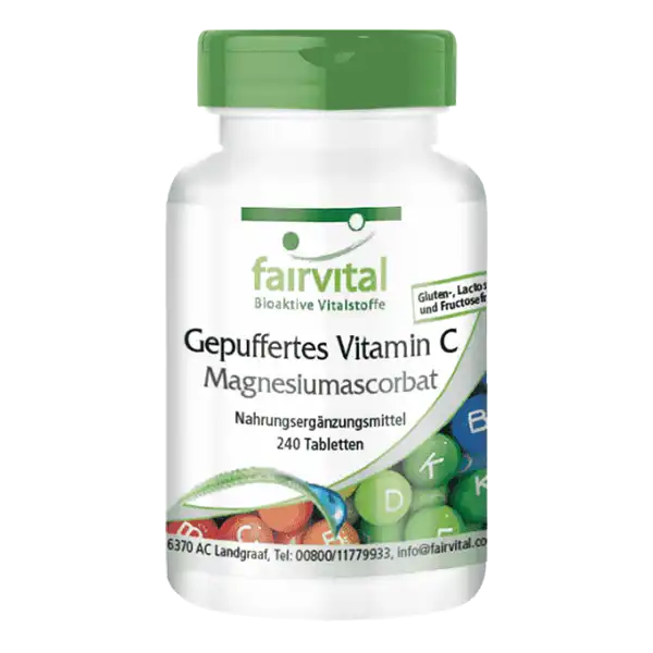 Vitamina C prensada Ascorbato de Magnesio - 240 comprimidos