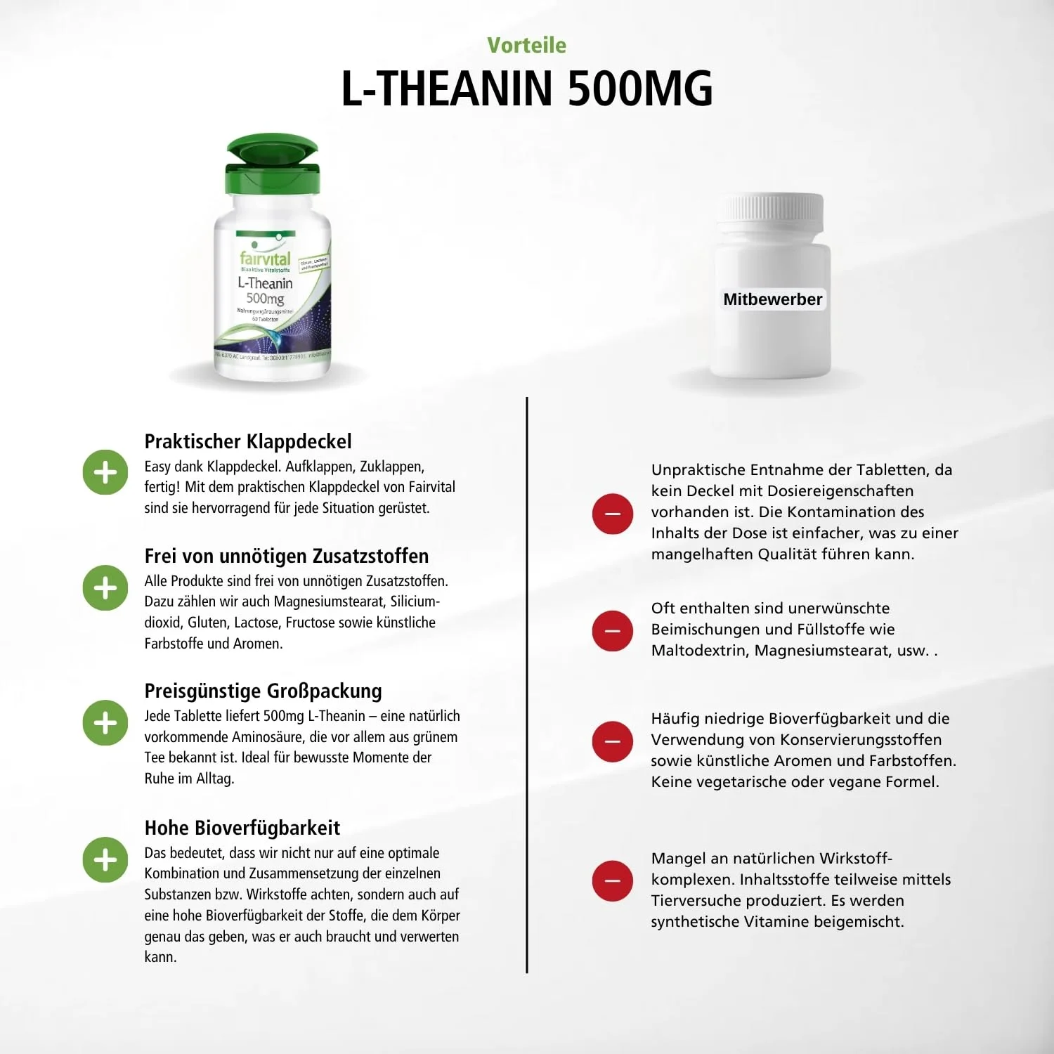 L-Teanina 500mg – 60 comprimidos - Fácil de tragar