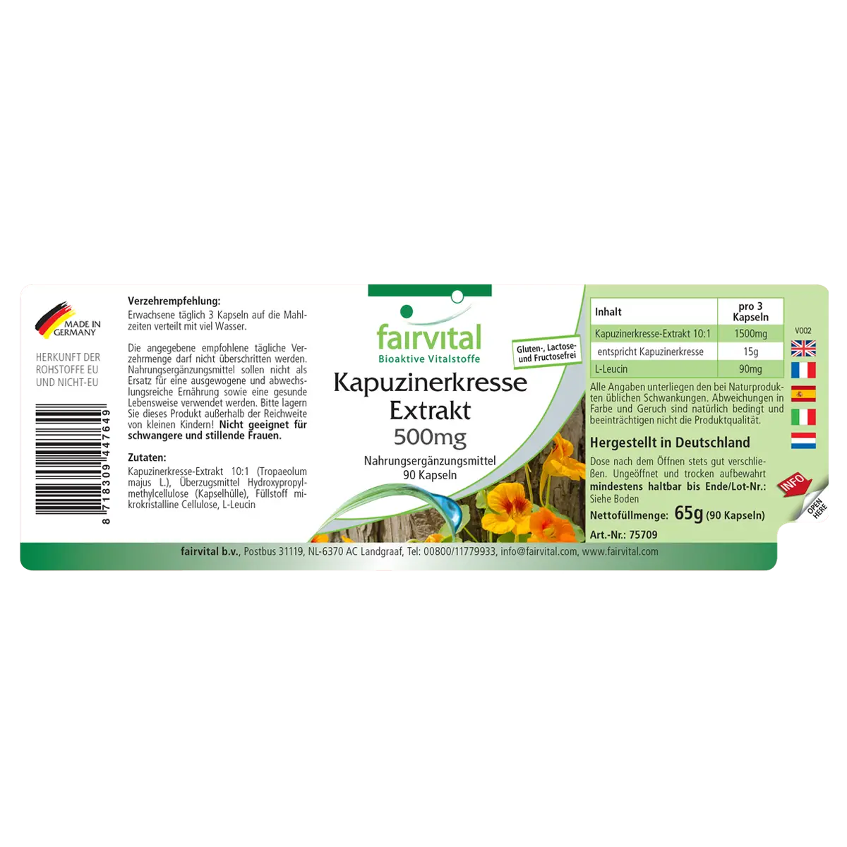 Nasturtium extract 500mg - 90 capsules Nasturtium extract 500mg - 90 capsules