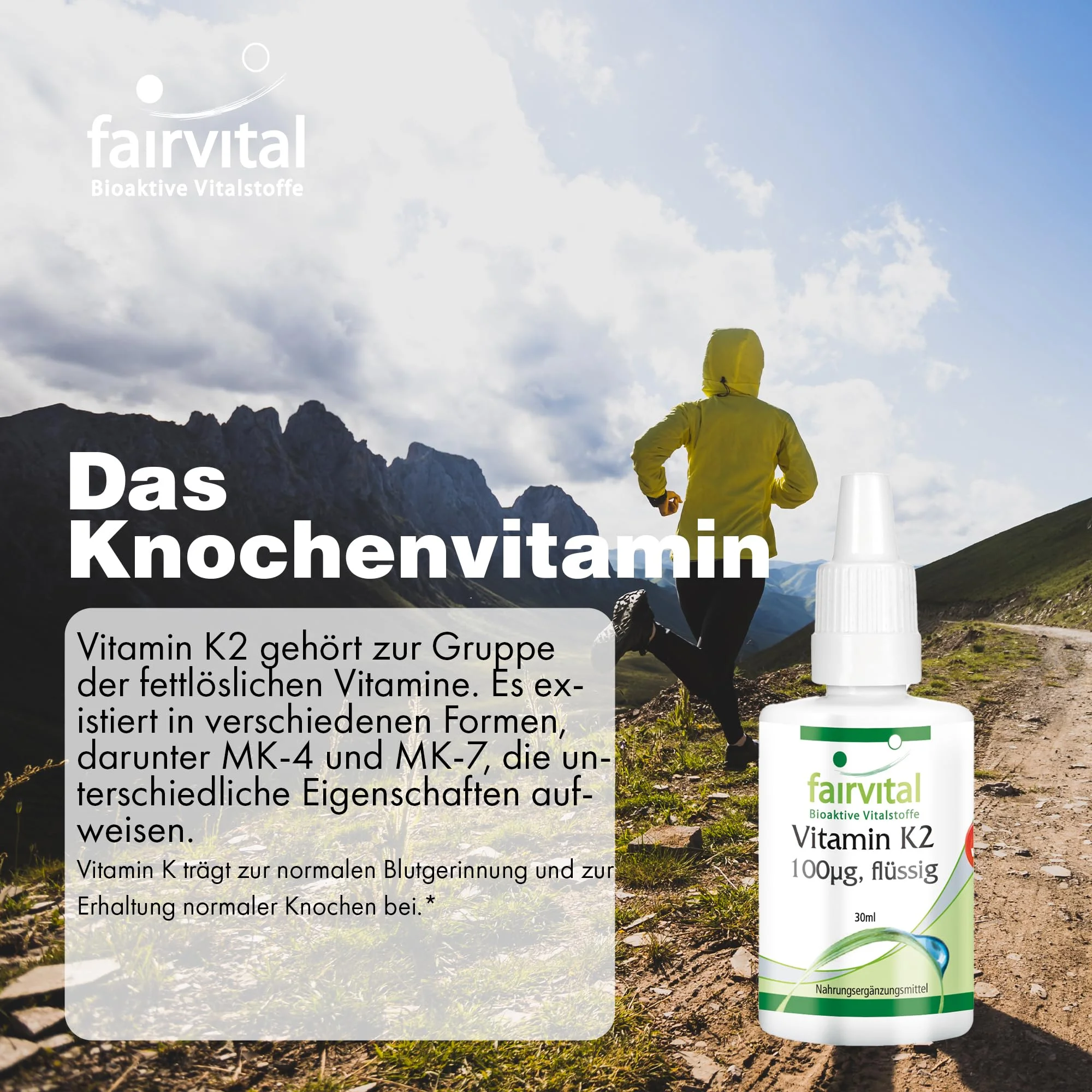 Vitamin K2 liquid 100µg per 10 drops – 30ml