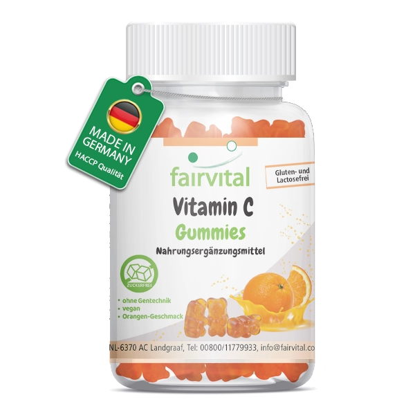 Vitamin C - 90 Gummies - 500mg - Vegan - Sugar-Free - Over 100% Daily Value Coverage | Fairvital