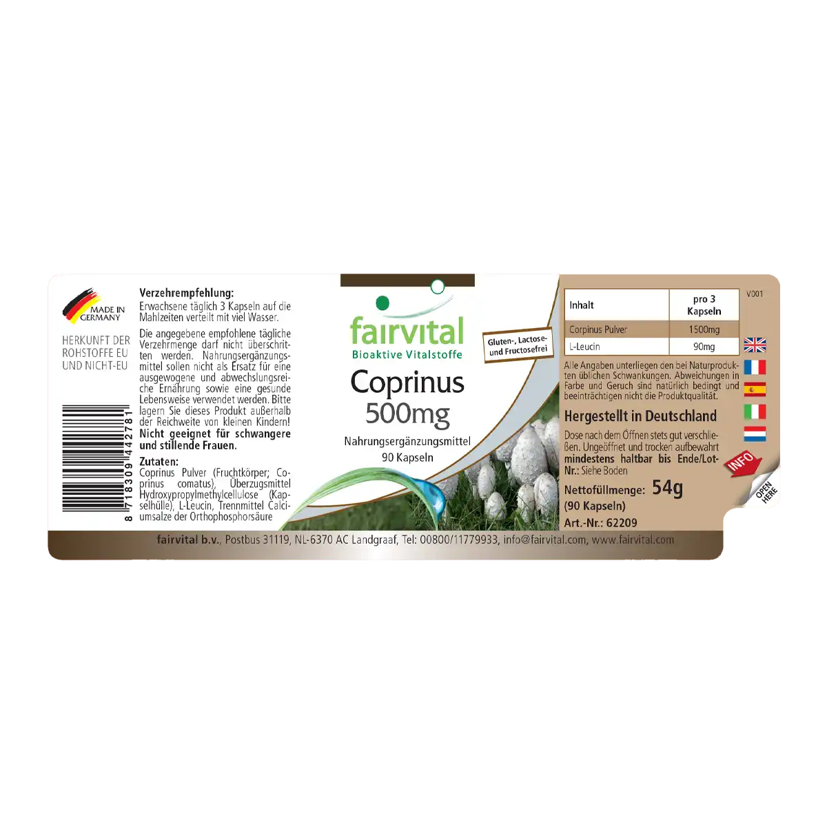 Coprinus 500mg - 90 capsule Coprinus 500mg - 90 capsule