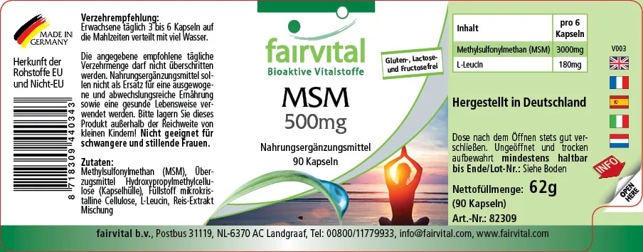 MSM 500mg - 90 capsules MSM 500mg - 90 capsules