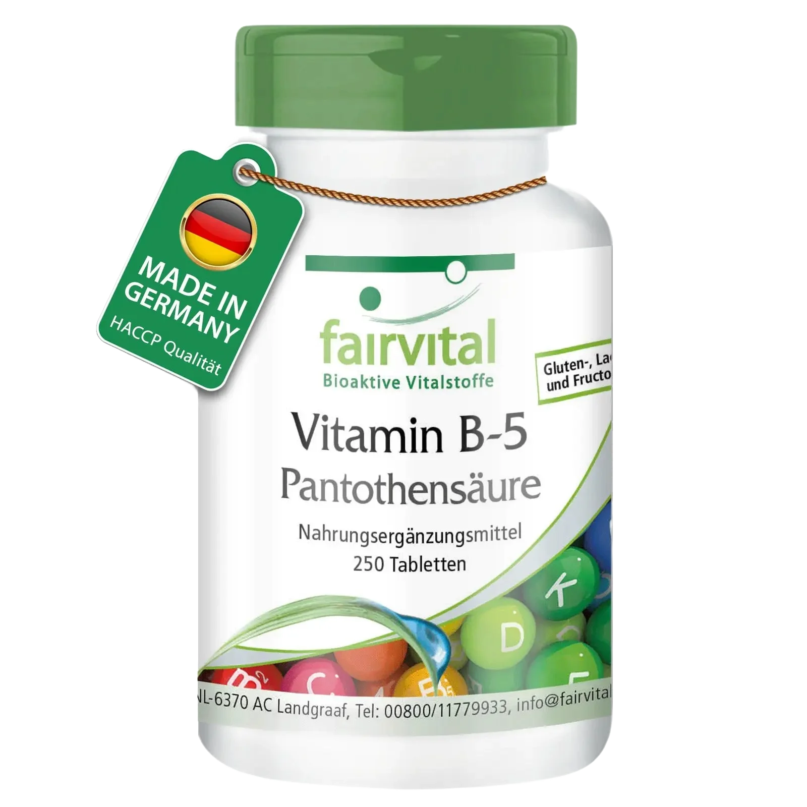 Vitamin B5 Pantothenic Acid 200mg – 250 Tablets