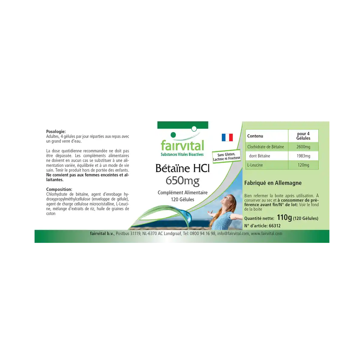 Betaína HCL 650mg Betaína HCL 650mg
