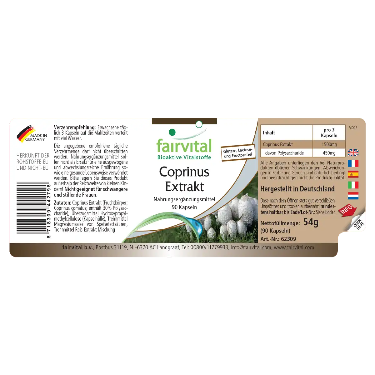 Coprinus extract 500mg - 90 capsules Coprinus extract 500mg - 90 capsules
