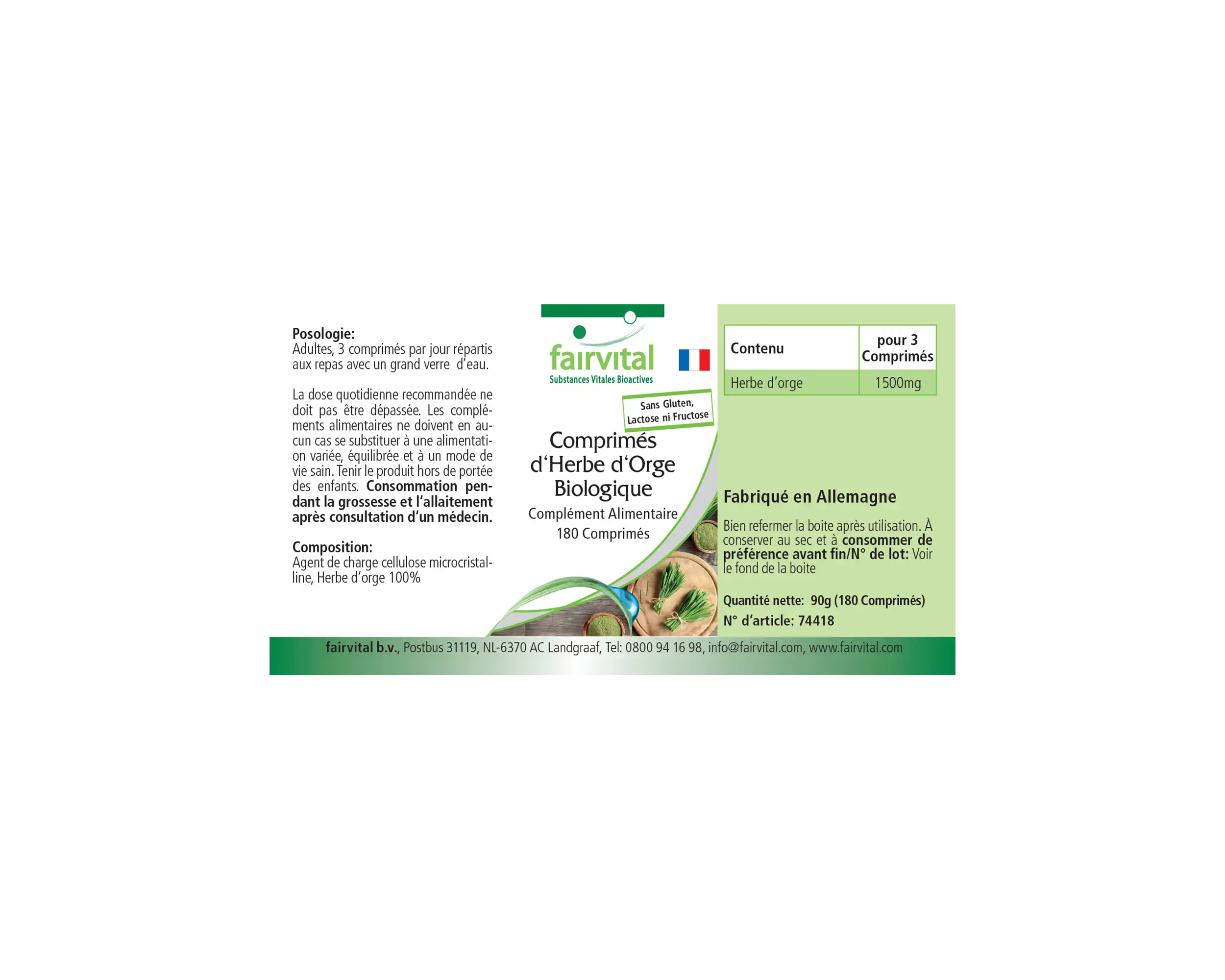 Cebada forrajera ecológica en gránulos - 180 comprimidos Cebada forrajera ecológica en gránulos - 180 comprimidos