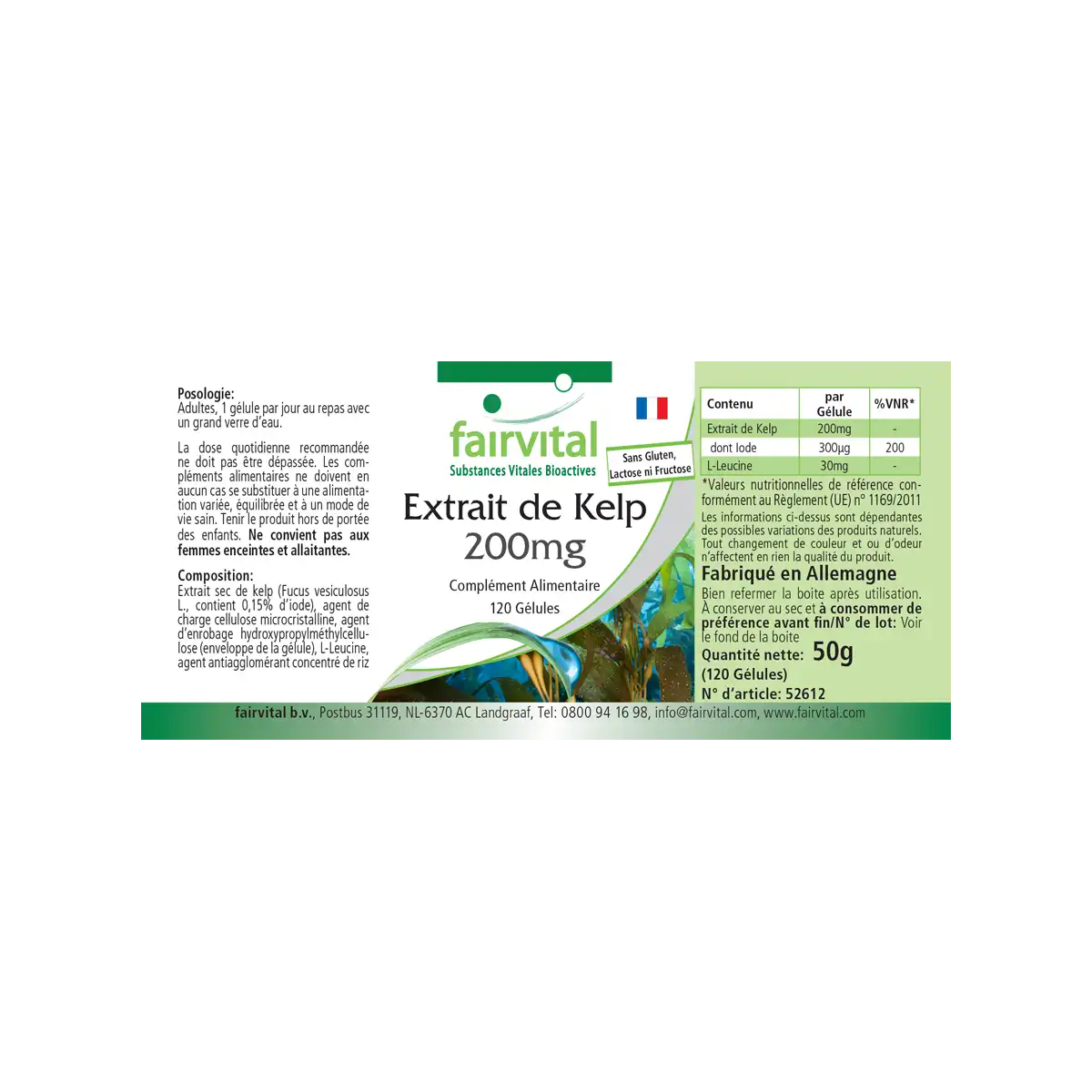Extracto de Kelp 200mg - 120 cápsulas Extracto de Kelp 200mg - 120 cápsulas