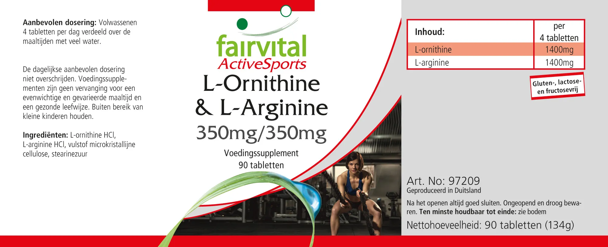 L-Ornitina & L-Arginina 350mg/350mg - 90 Comprimidos