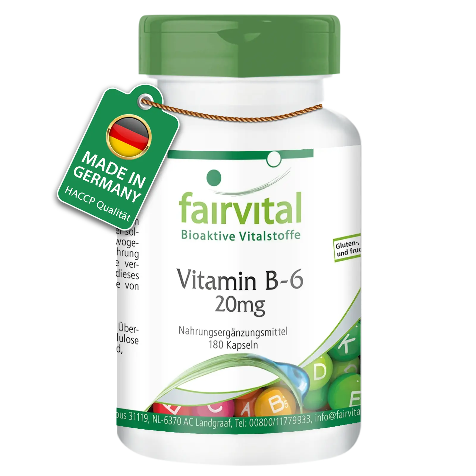 Vitamin B6 20mg - 180 Capsules