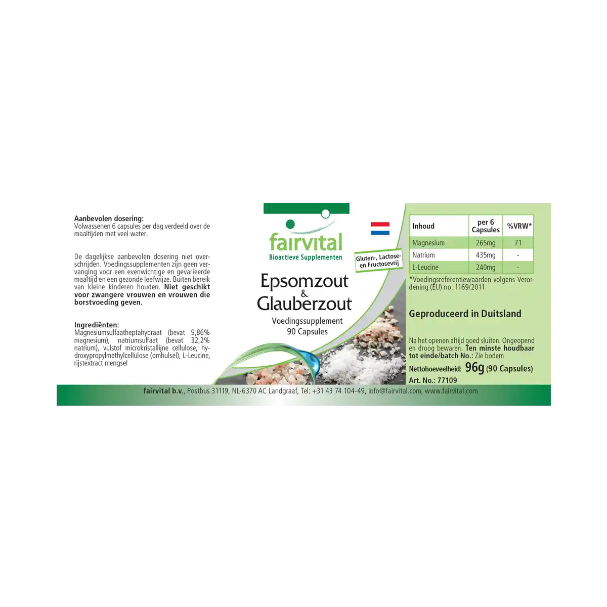 Epsomzout en Glauberzout - 90 capsules Epsomzout en Glauberzout - 90 capsules