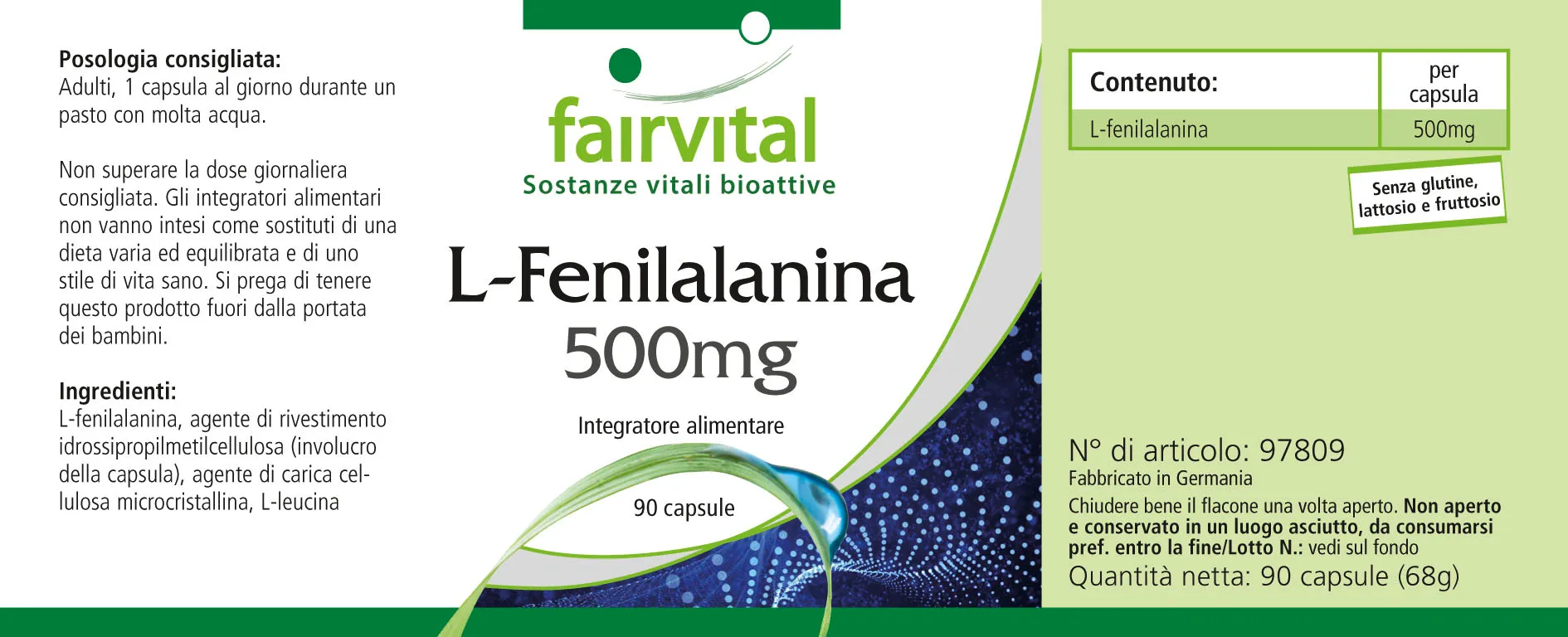 L-Fenilalanina 500mg - 90 Cápsulas L-Fenilalanina 500mg - 90 Cápsulas