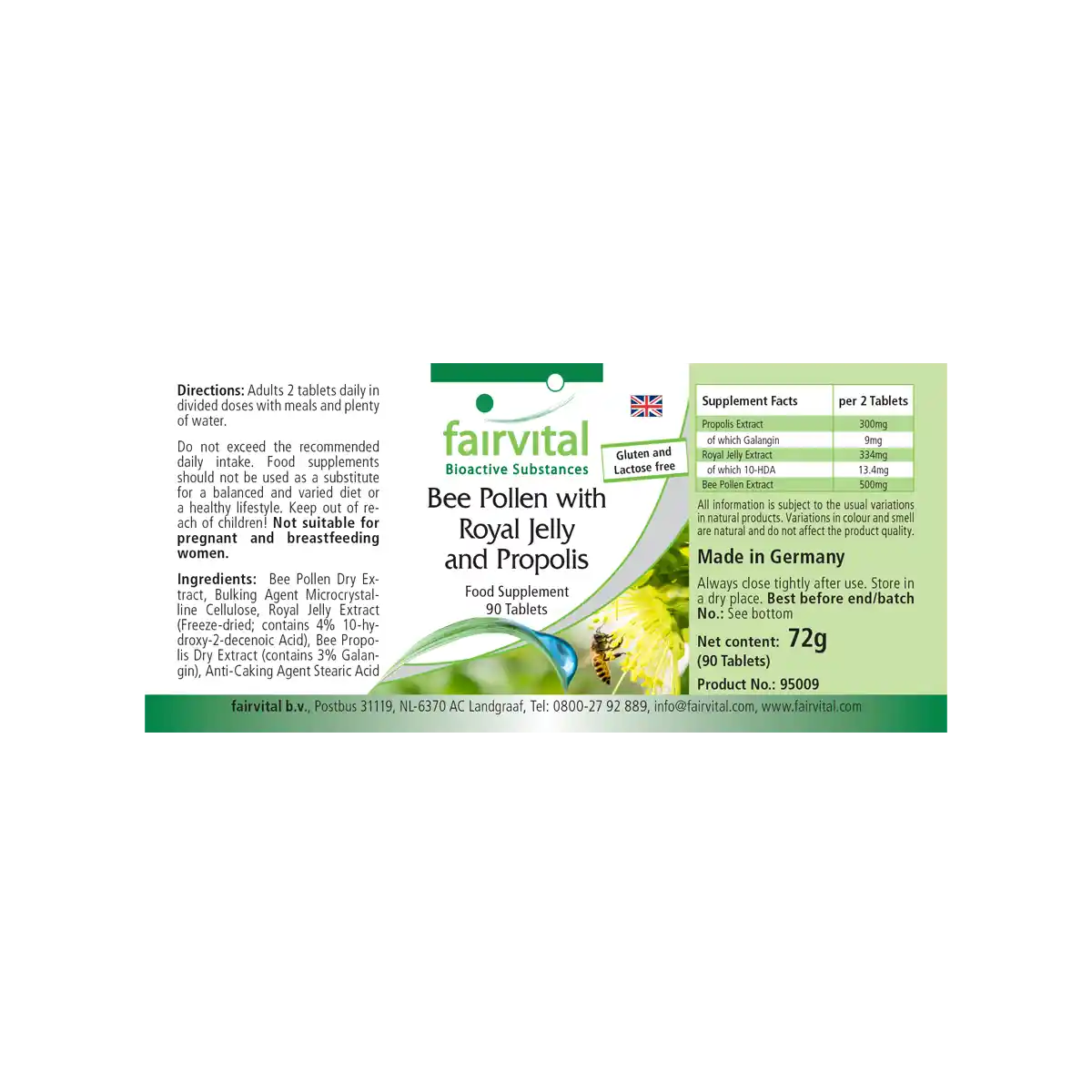 Bijenpollen met koninginnengelei en propolis - 90 tabletten Bijenpollen met koninginnengelei en propolis - 90 tabletten