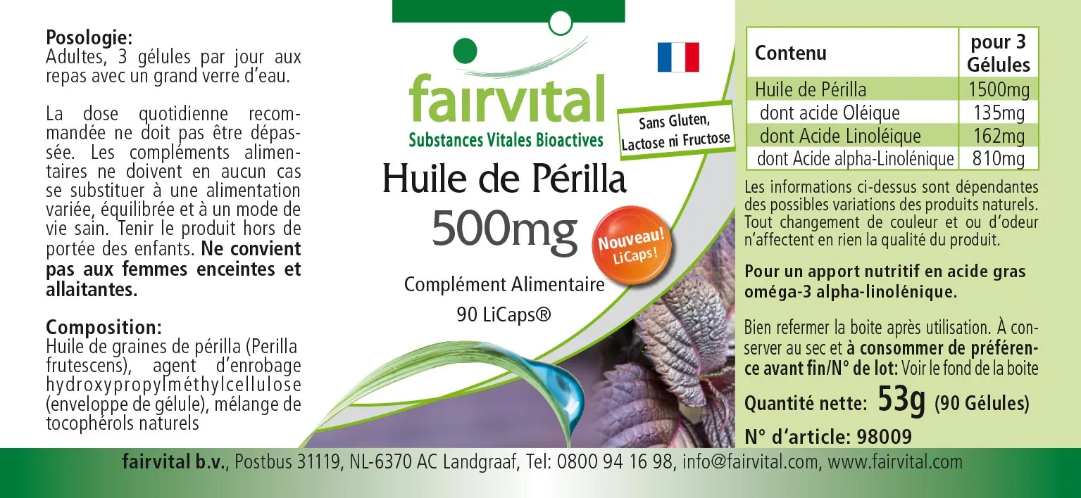 Perilla-olie 500mg - 90 LiCaps® Perilla-olie 500mg - 90 LiCaps®