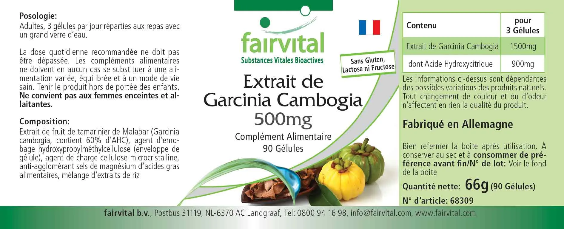Garcinia Cambogia Extract 500mg - 90 capsules