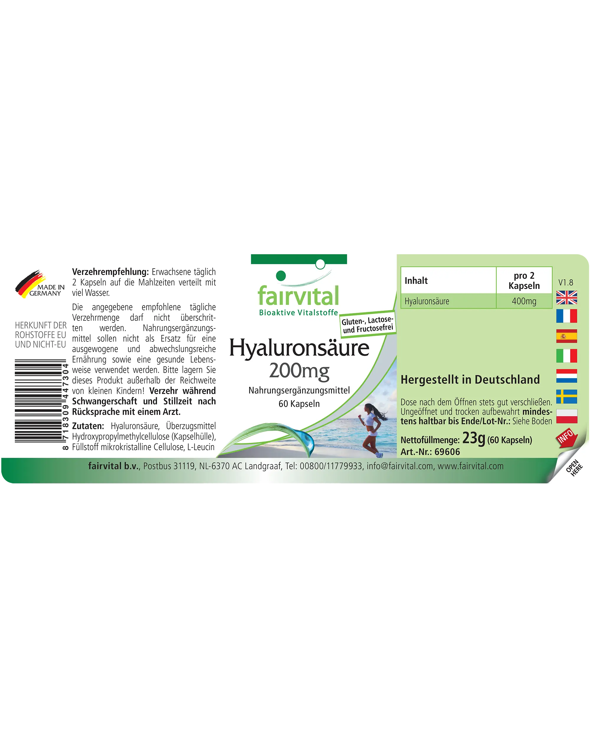 Ácido hialurónico 200mg – 60 cápsulas