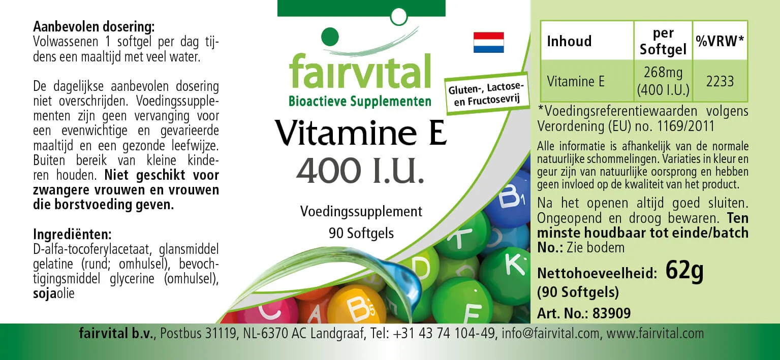 Vitamine E 400 UI - 90 capsules molles