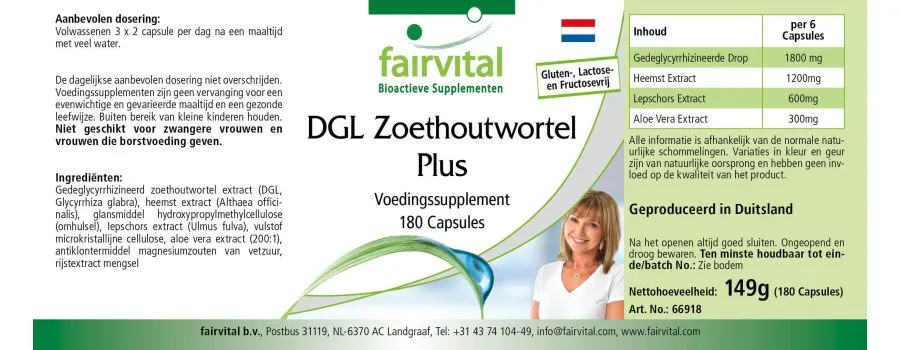 DGL Liquorice root Plus - 180 capsules