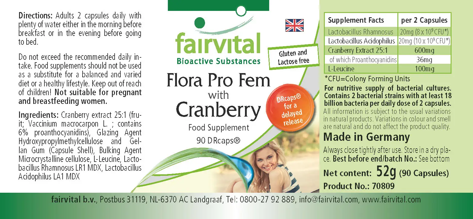 Flora Pro Fem met Cranberry - 90 DRcapsule