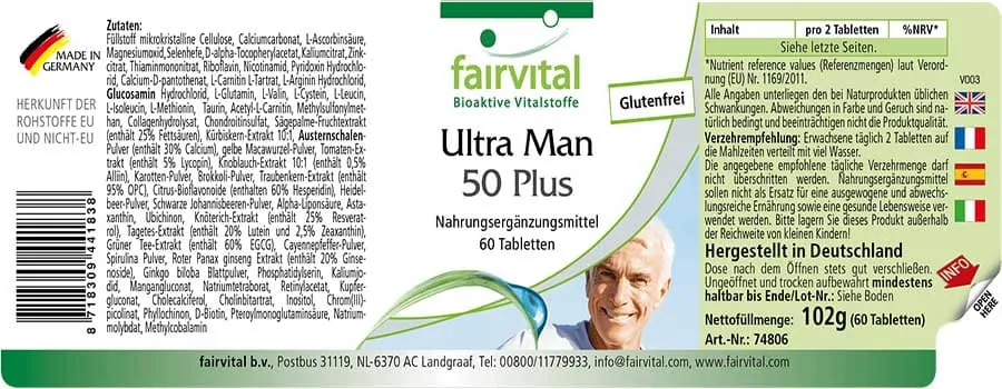 Ultra Man 50 Plus - 60 tabletten Ultra Man 50 Plus - 60 tabletten