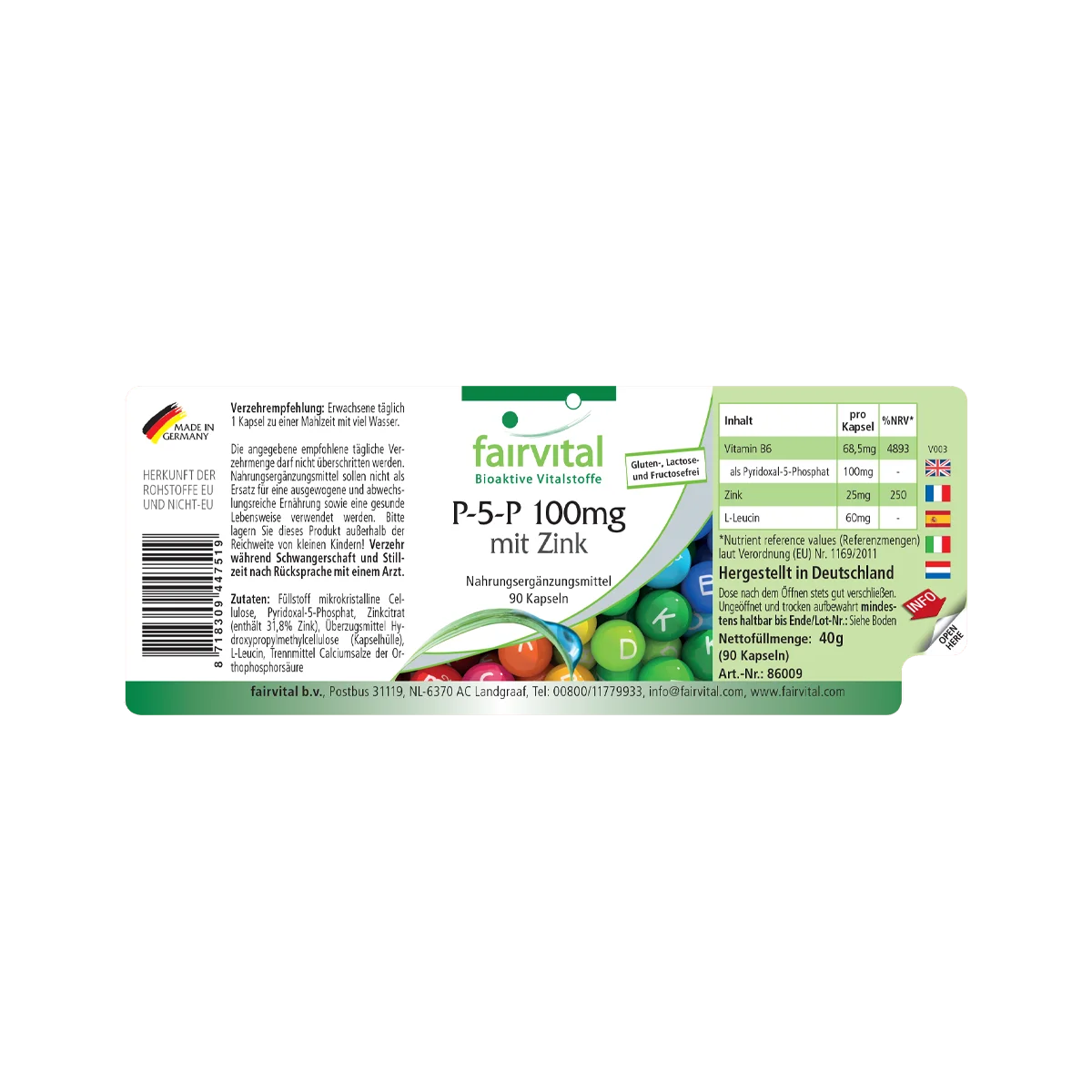 P-5-P 100mg met zink - actieve vitamine B6 - 90 capsules P-5-P 100mg met zink - actieve vitamine B6 - 90 capsules