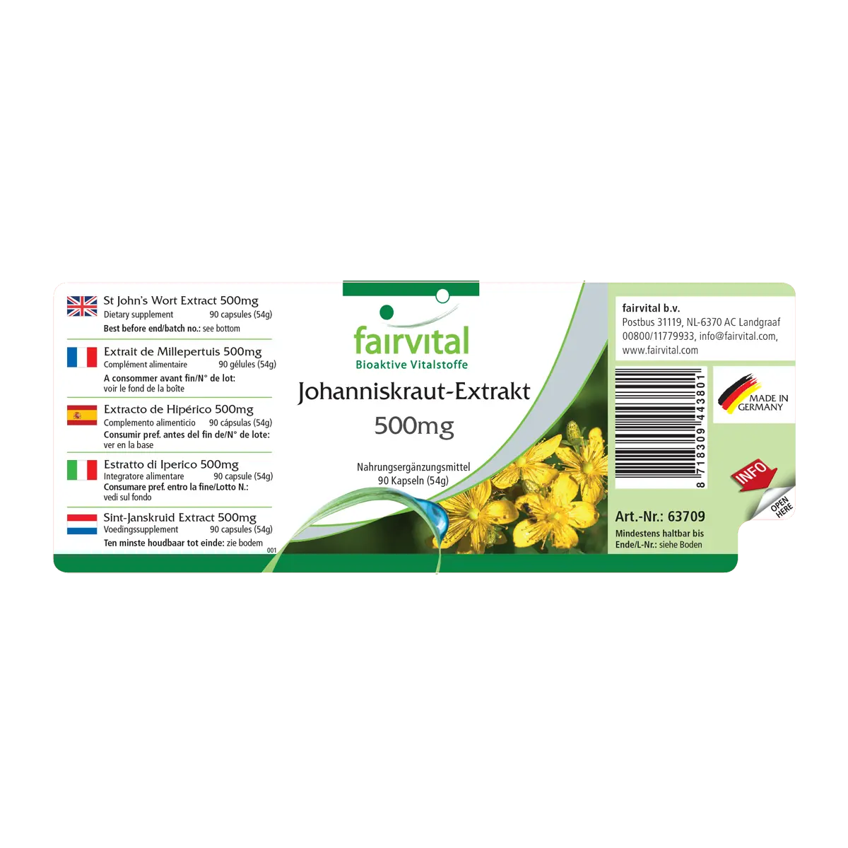 Sint-Janskruid extract 500mg met Hypericin - 90 capsules Sint-Janskruid extract 500mg met Hypericin - 90 capsules