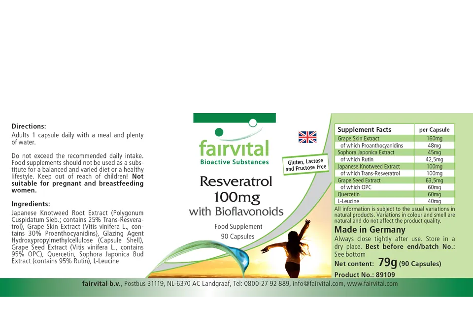 Resveratrol 100mg with bioflavonoids - 90 capsules