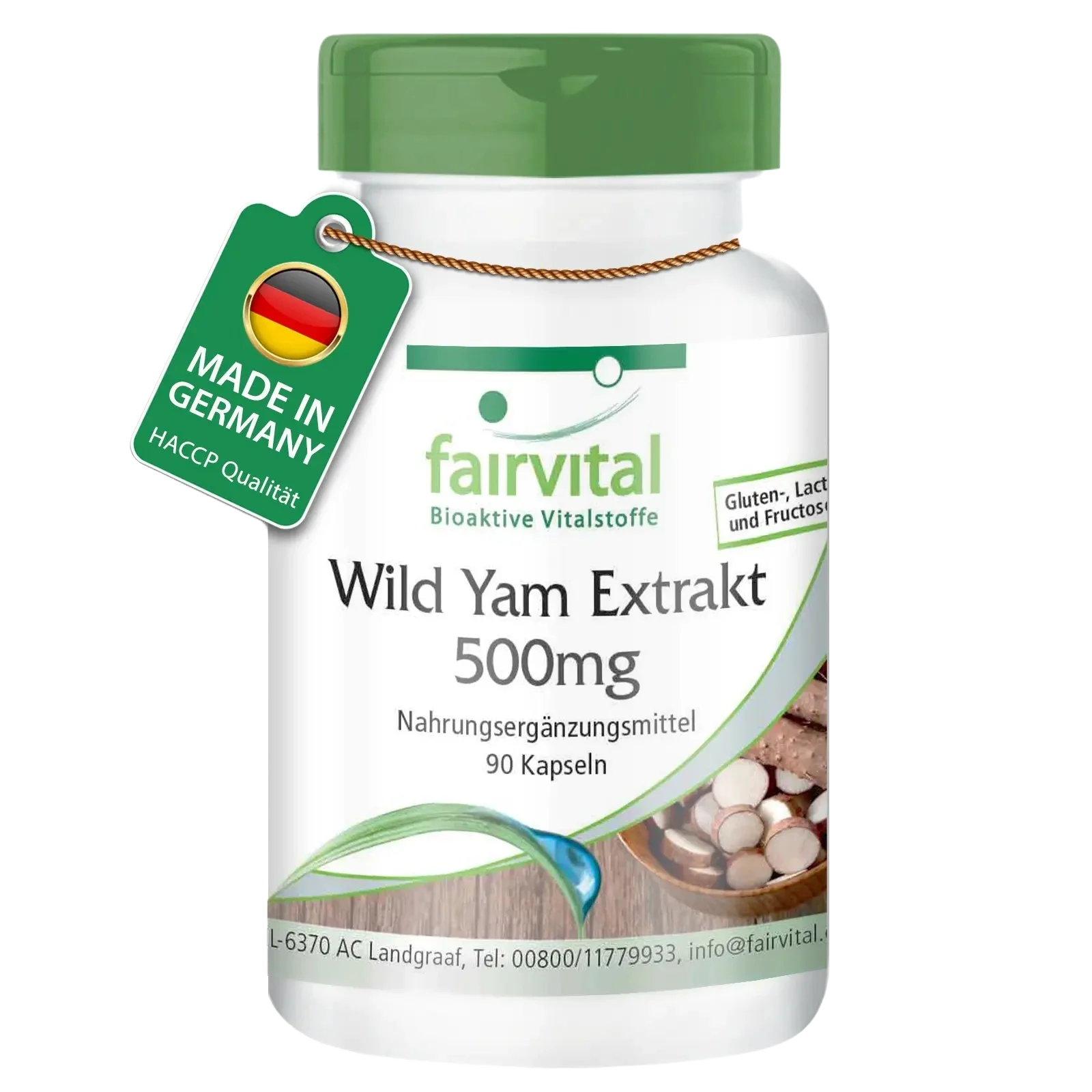 Wild Yam Extrakt 500mg - 90 Kapseln - standardisiert auf 20% Diosgenin - Hochdosiert und Vegan | Fairvital Wild Yam Extrakt 500mg - 90 Kapseln - standardisiert auf 20% Diosgenin - Hochdosiert und Vegan | Fairvital