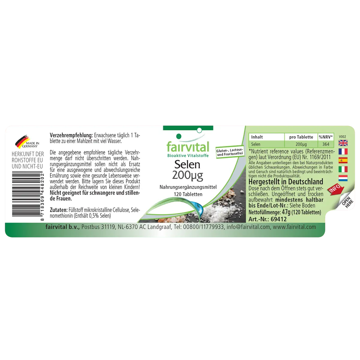 Selen 200µg aus Selenomethionin - 120 Tabletten - für Schilddrüse, Haare, Immunsystem - Hochdosiert und Vegan | Fairvital Selen 200µg aus Selenomethionin - 120 Tabletten - für Schilddrüse, Haare, Immunsystem - Hochdosiert und Vegan | Fairvital