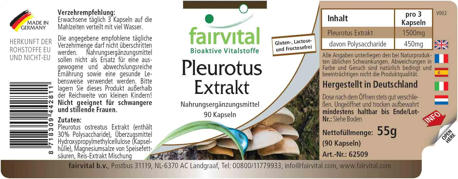 Pleurotus extract - 90 capsules Pleurotus extract - 90 capsules