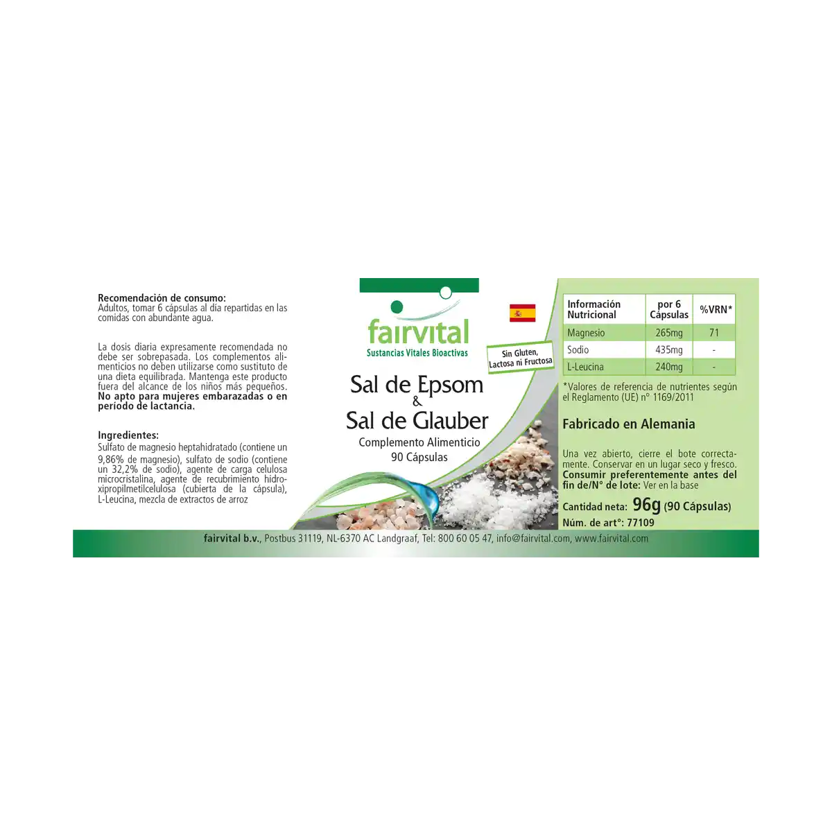 Epsomzout en Glauberzout - 90 capsules Epsomzout en Glauberzout - 90 capsules