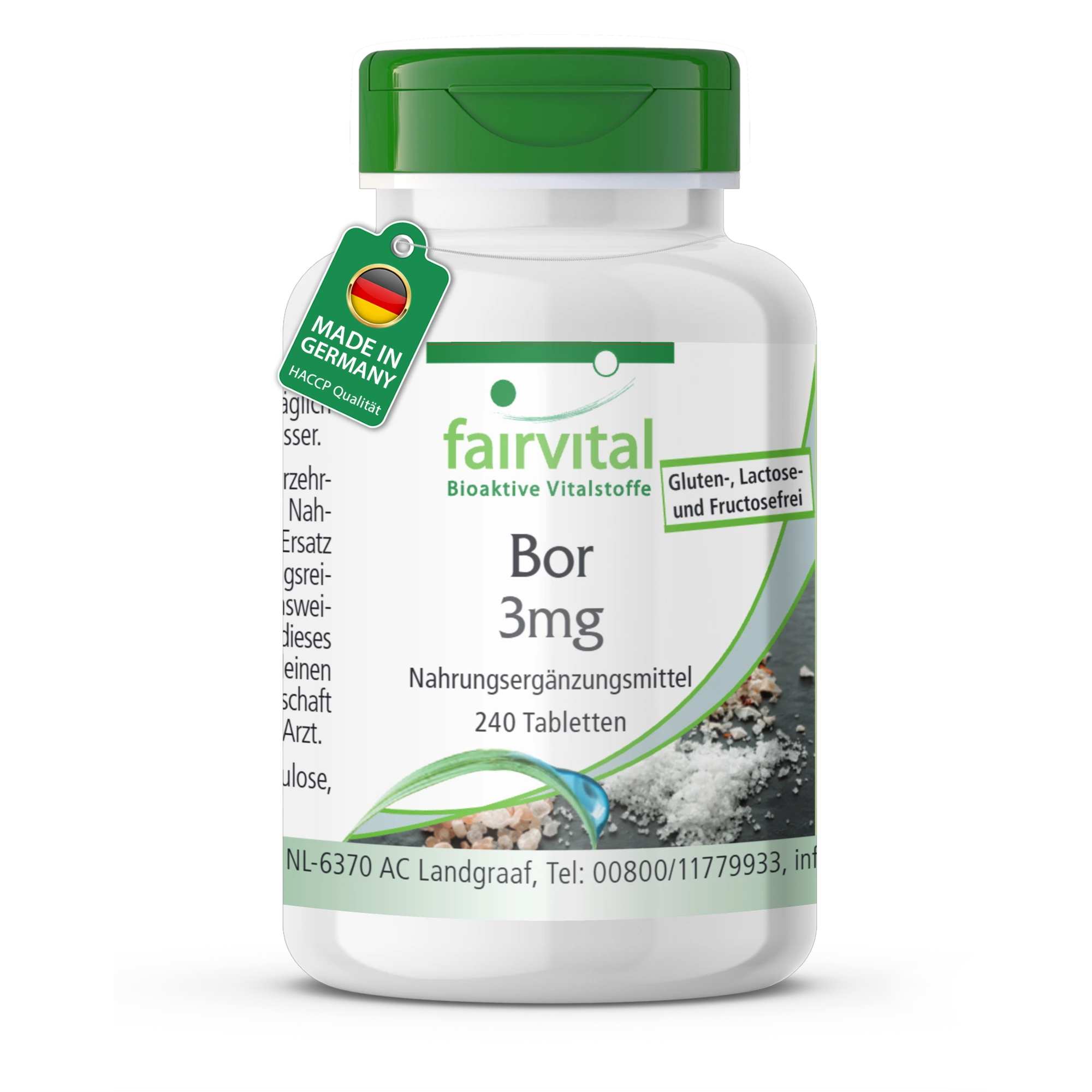 Borium 3 mg - 240 tabletten - Gemakkelijk in te slikken - Essentieel sporenelement - Veganistisch | Fairvital